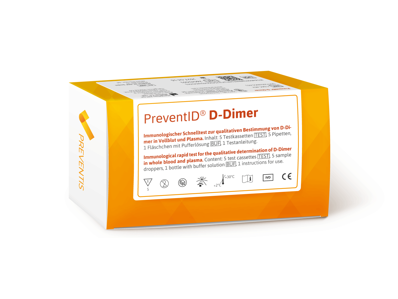 Produktbild PreventID D-Dimer-Schnelltest, 5 Stueck.